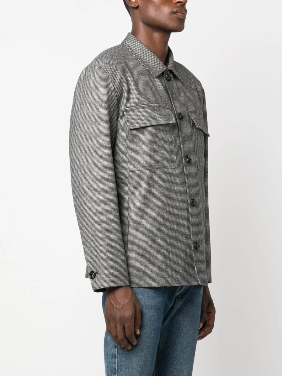 Jacheta camasa Lardini neagra din lana si casmir - Img 3