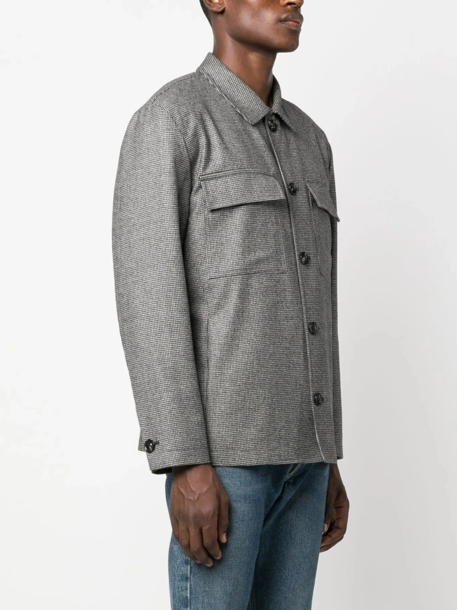 Jacheta camasa Lardini neagra din lana si casmir - Img 3