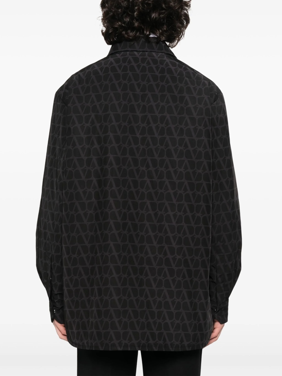 Jacheta camasa Valentino Garavani Toile Iconographe neagra din polyester - Img 4