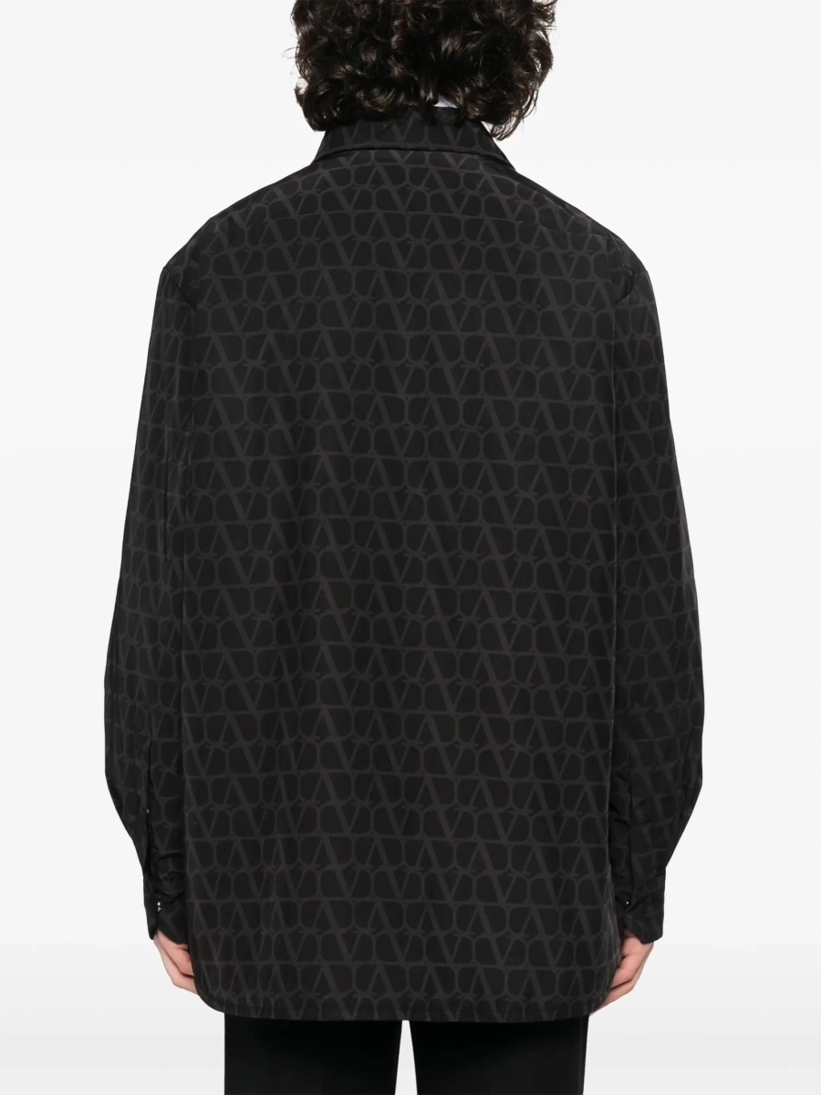 Jacheta camasa Valentino Garavani Toile Iconographe neagra din polyester - Img 4