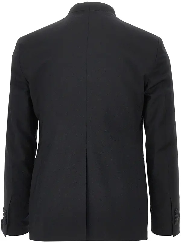 Jacheta Collarless double-breasted tuxedo jacket - Img 3