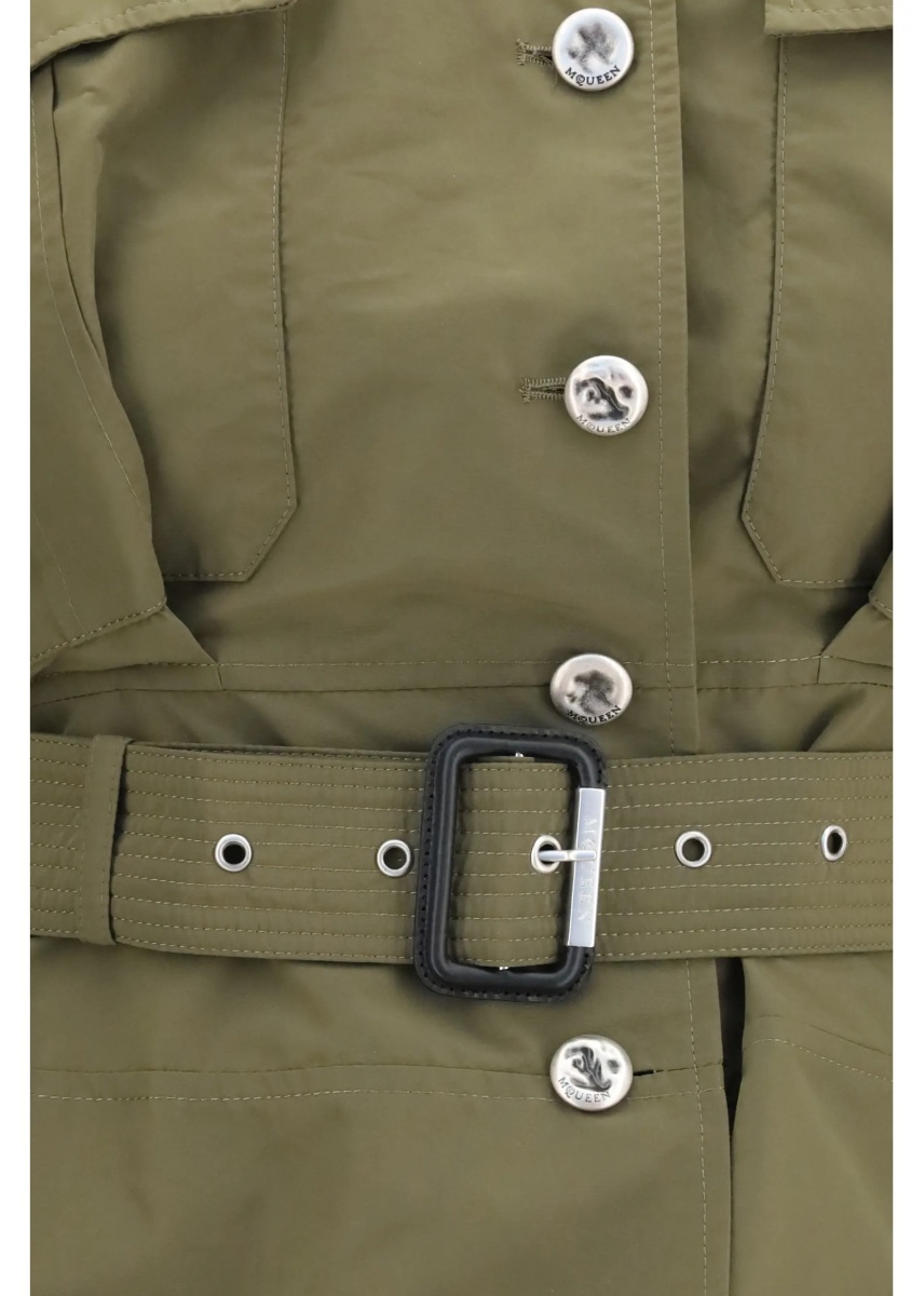Jacheta Cropped belted high-neck Jacket - Img 3