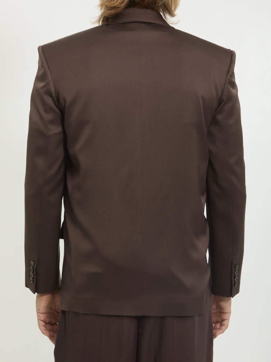 Jacheta Double-Breasted Silk Satin Jacket - Img 3