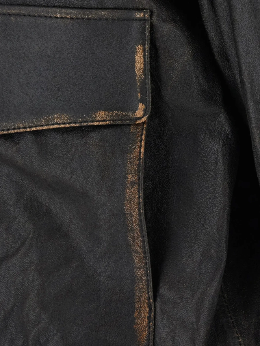 Jacheta DUNST neagra din piele si shearling - Img 6