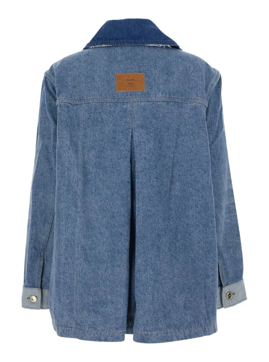 Jacheta Ganni albastra din denim - Img 2