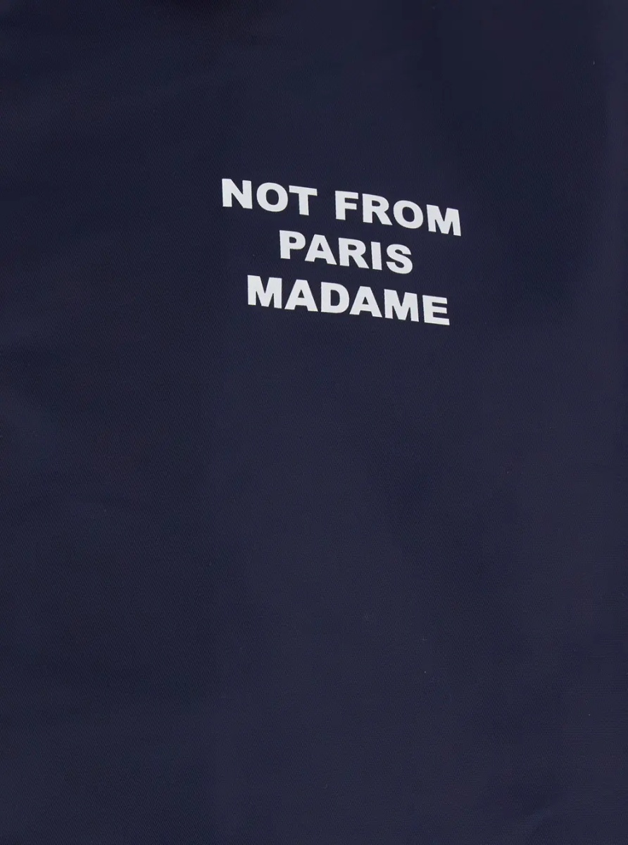 Jacheta Jacket 'La Veste Slogan' with Slogan on Front and Back in Tech Fabric Blue Men - Img 3