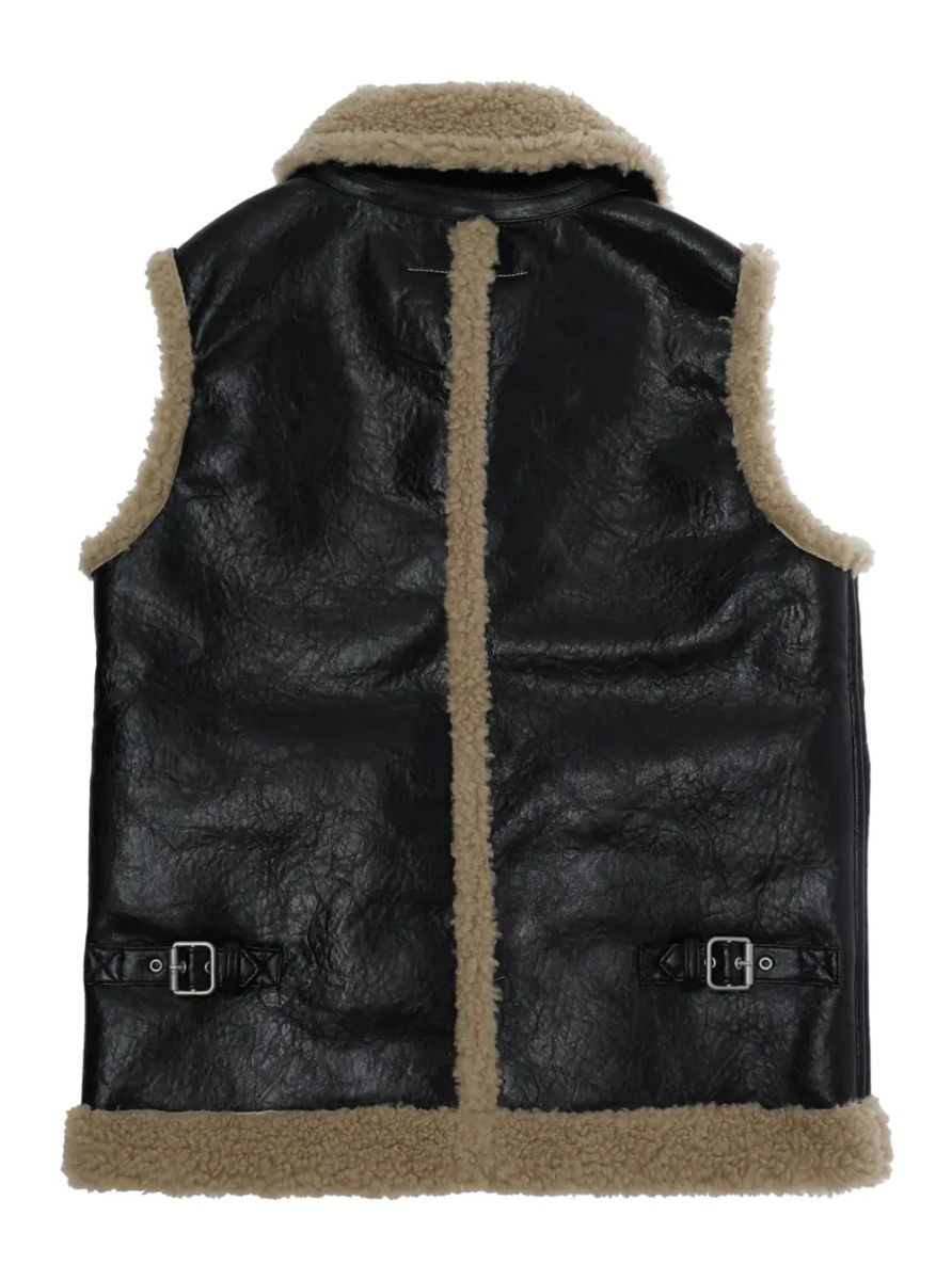 Jacheta Jacket MM6 MAISON MARGIELA KIDS with patch and front closure in Tech Fabric Black Girl - Img 2