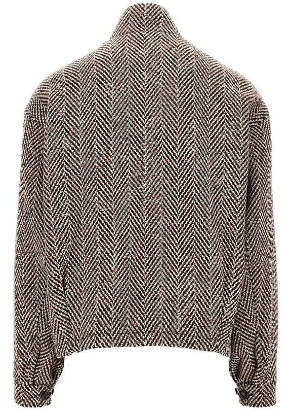 Jacheta Knitted blouson with chevron motif - Img 3
