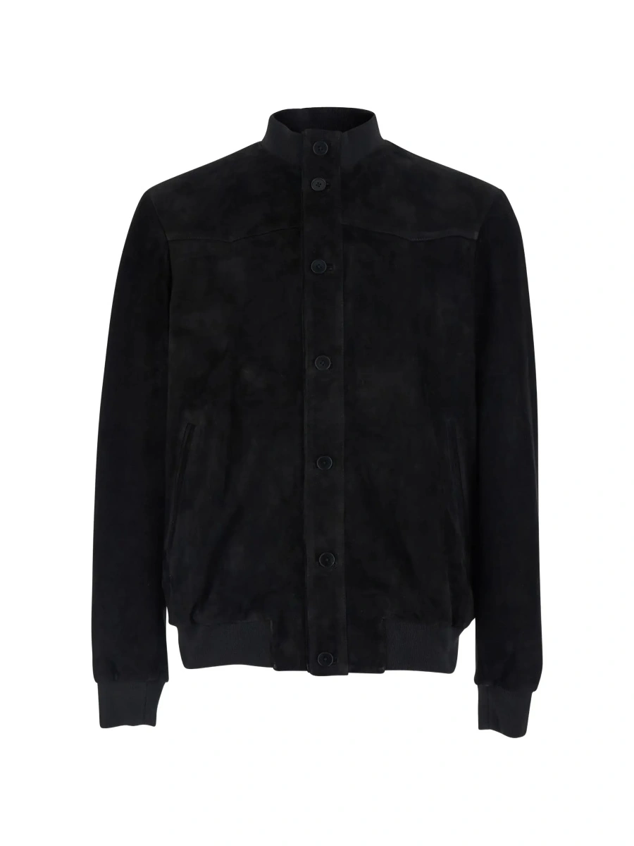 Jacheta LOW BRAND neagra din piele intoarsa - Img 6