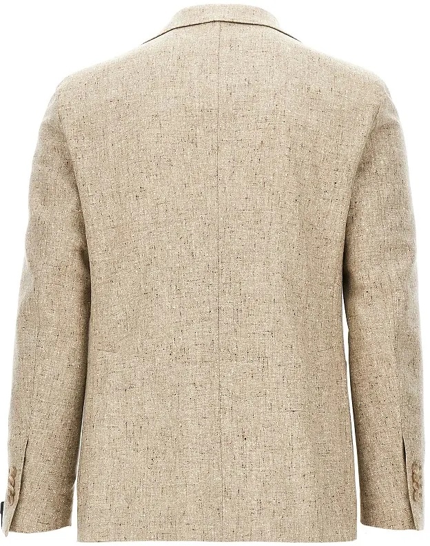 Jacheta Mouliné virgin wool single-breasted jacket - Img 3