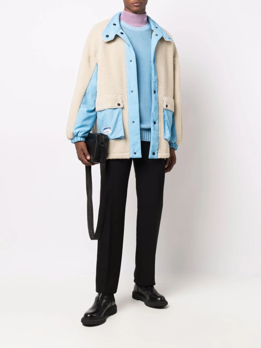 Jacheta MSGM albastra din acrilic si polyester - Img 2