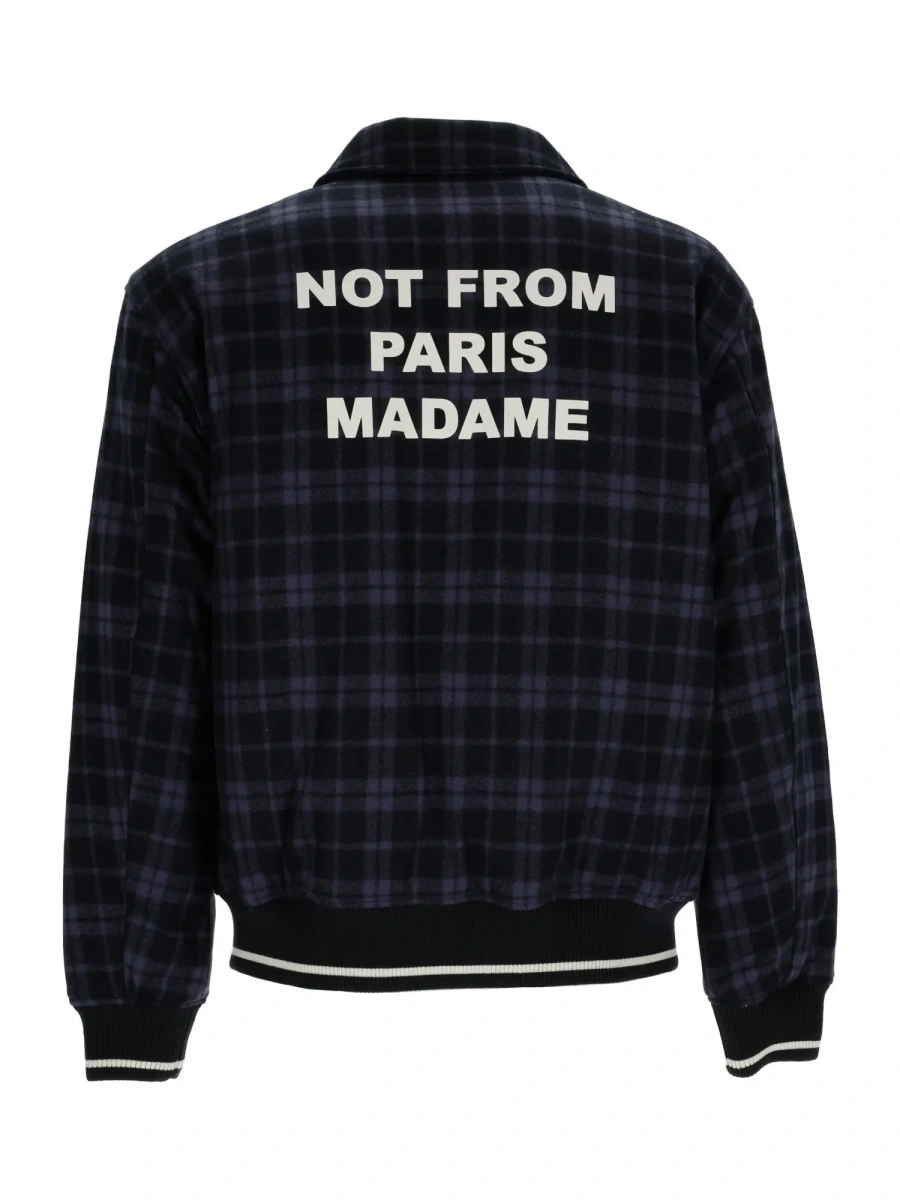 Jacheta NAVY Check Flannel Jacket With Slogan - Img 3