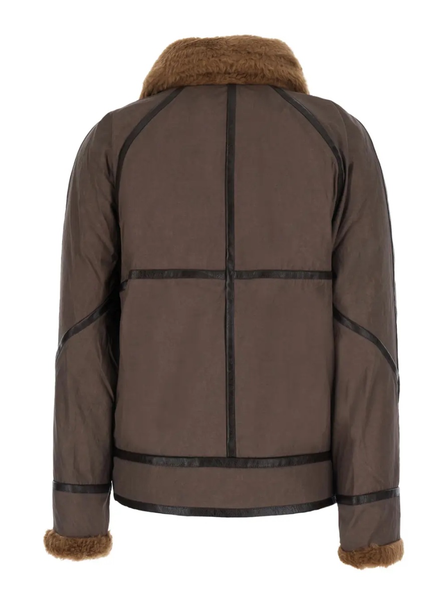 Jacheta 'OLINKA' Brown jacket with fur inserts and side pockets in Tech Fabric women - Img 2