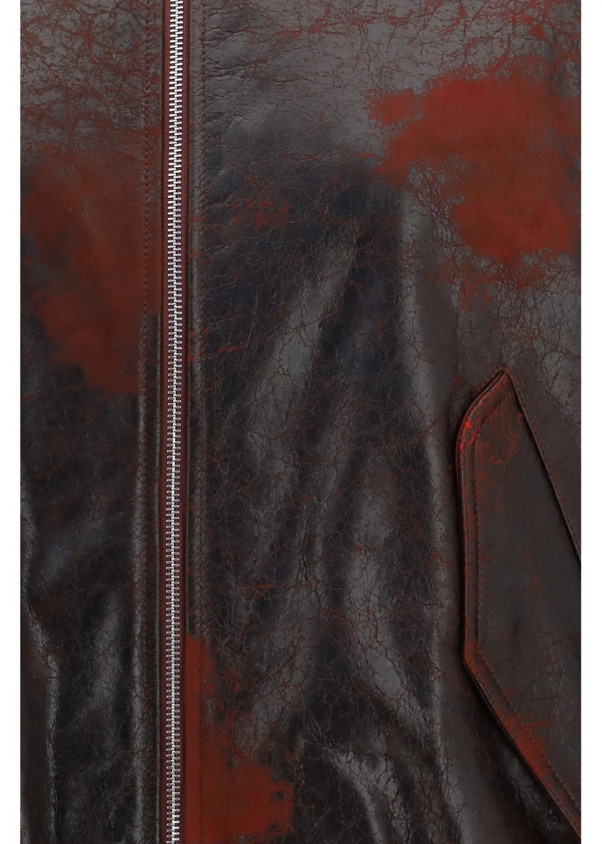 Jacheta Oversized crackle nappa Bomber Jacket - Img 3