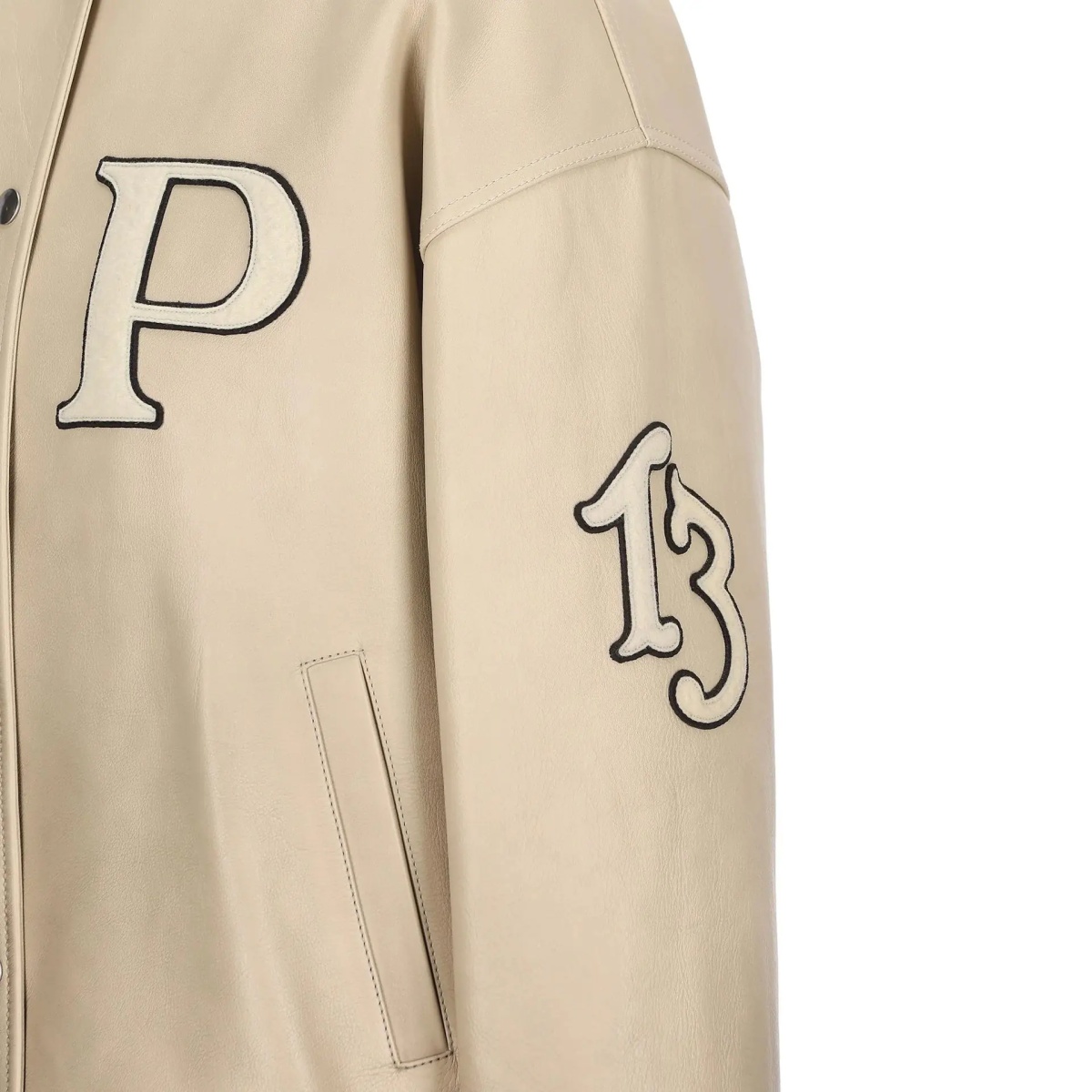 Jacheta Prada Padded Leather Varsity Jacket - Img 3