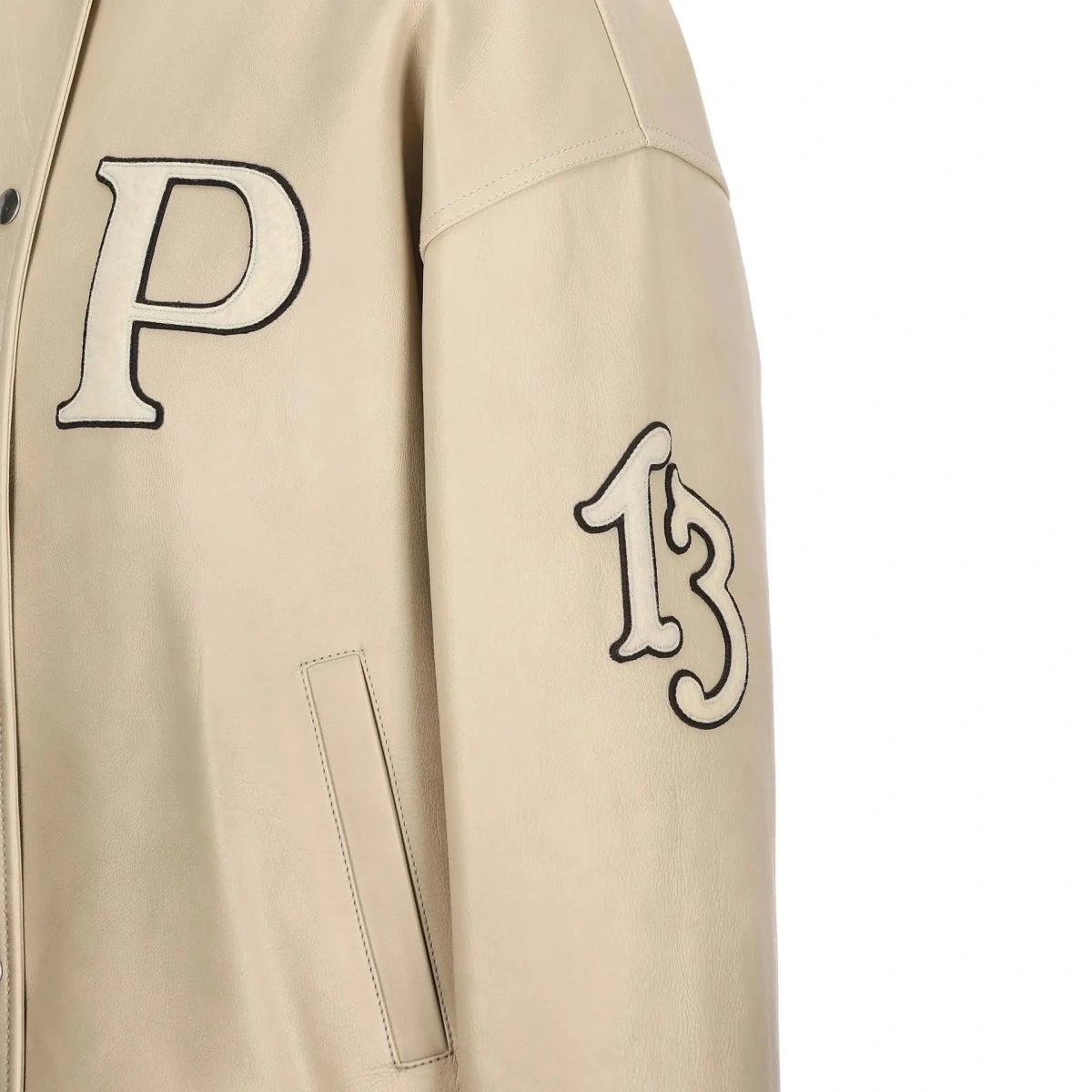 Jacheta Prada Padded Leather Varsity Jacket - Img 3