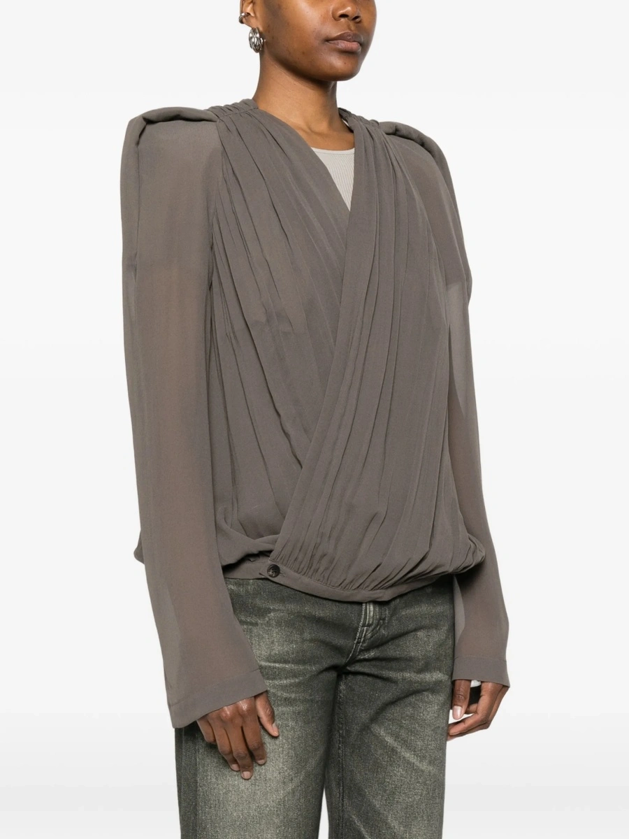 Jacheta Rick Owens gri din matase - Img 3