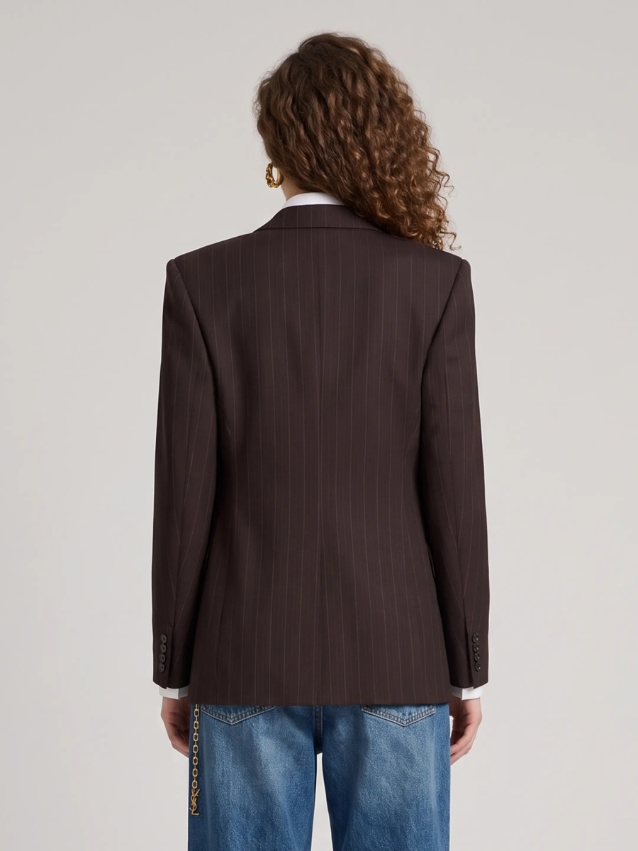 Jacheta Single-Breasted Jacket In Chalk Mélange Wool - Img 3