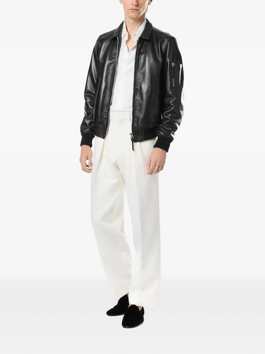 Jacheta Tom Ford neagra din piele - Img 4