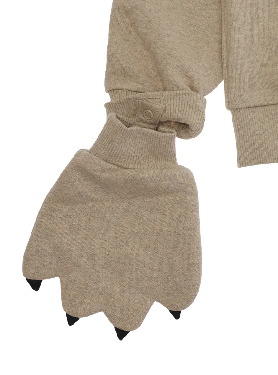 Manusi beige Sweatshirt with front and back print and gloves in Cotton for Girl - Img 3
