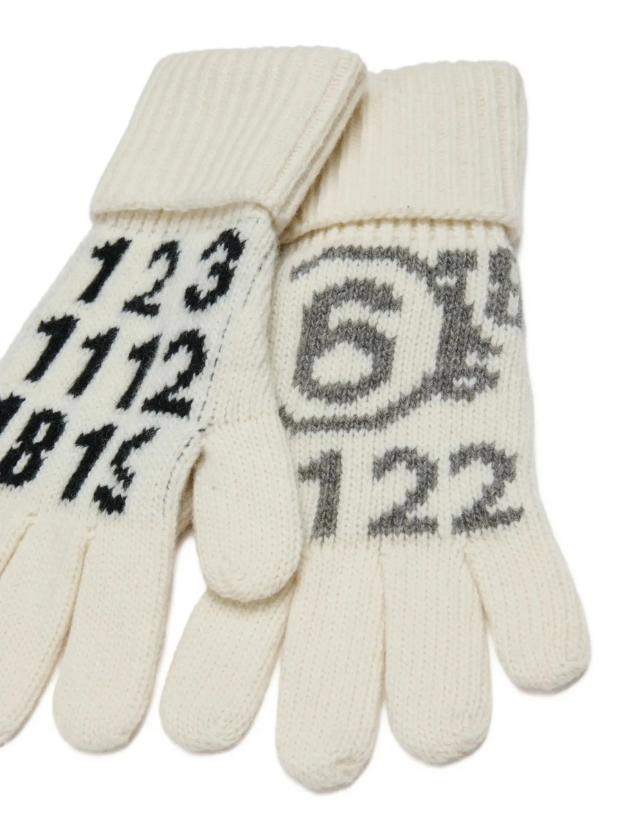 Manusi MM6 MAISON MARGIELA KIDS albe din lana - Img 4