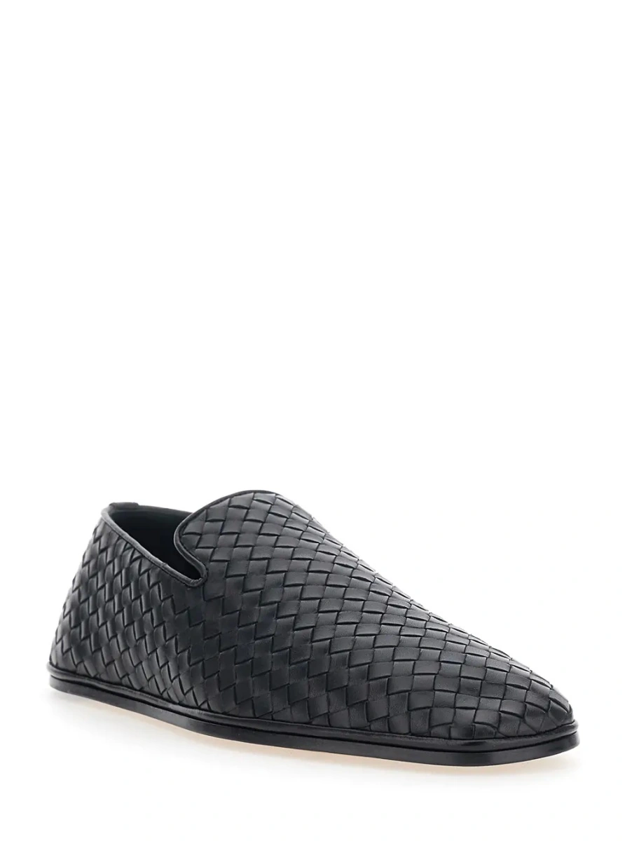 Mocasini Bottega Veneta negri din piele 'Palazzo' - Img 2
