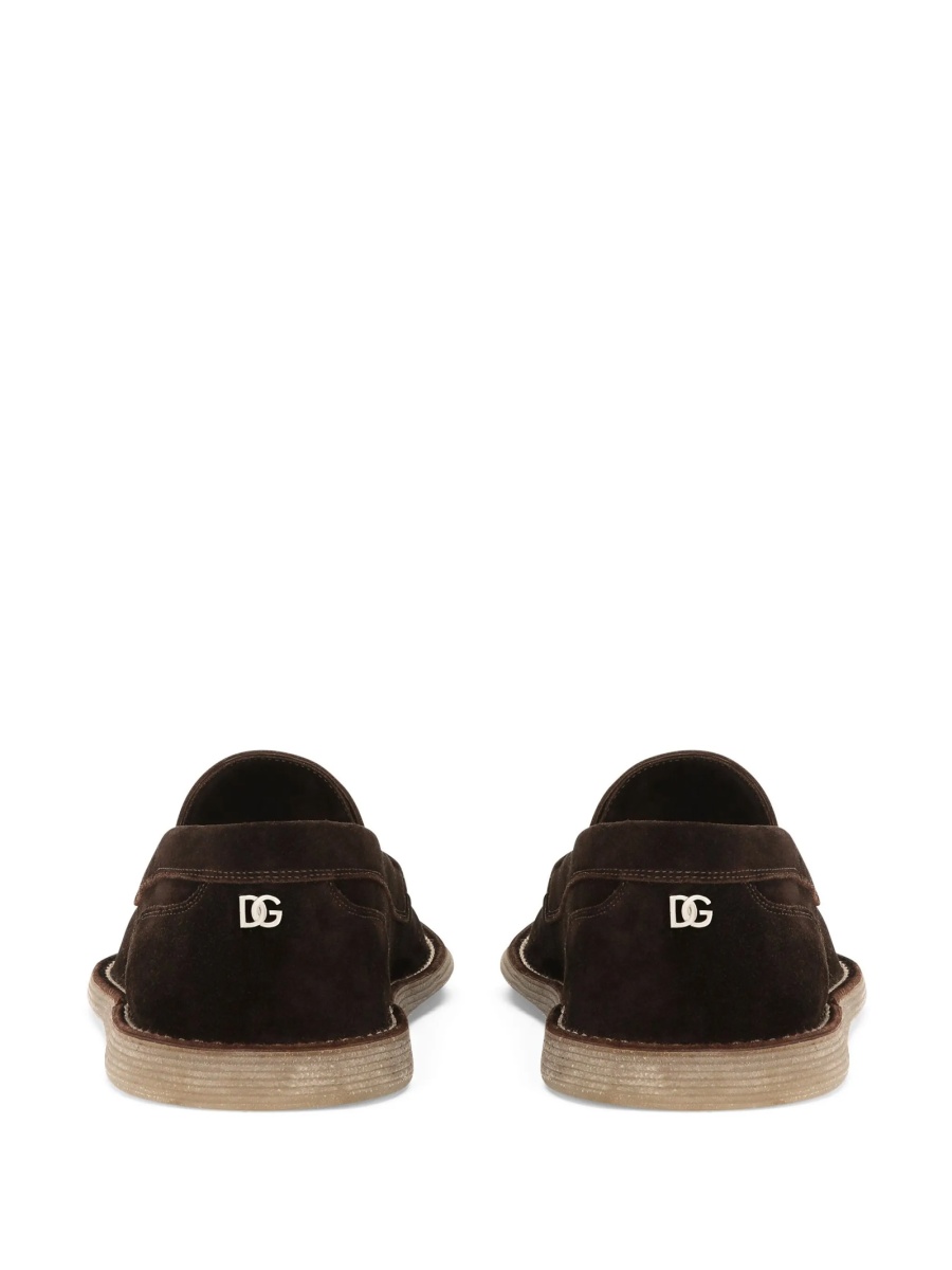 Mocasini Dolce &amp; Gabbana maro din piele intoarsa - Img 3