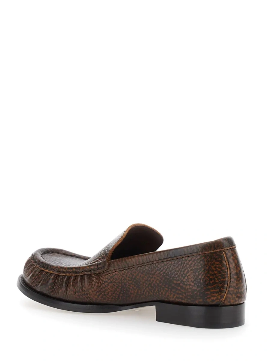 Mocasini Dries Van Noten maro din piele - Img 3