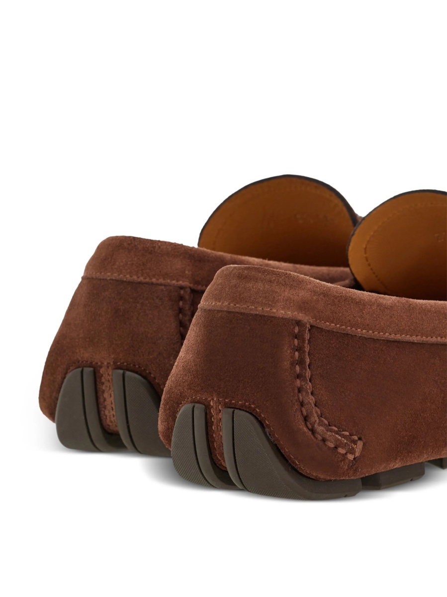 Mocasini Ferragamo gancini maro din piele - Img 3