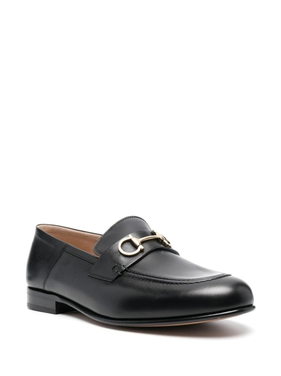 Mocasini Ferragamo gancini negri din piele - Img 2