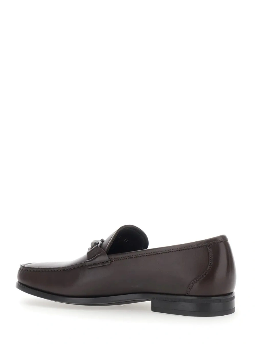 Mocasini Ferragamo maro din piele - Img 2