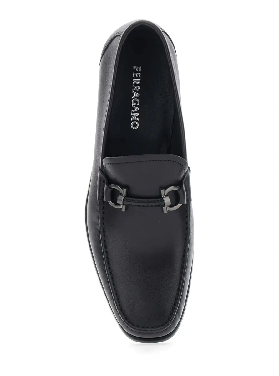 Mocasini Ferragamo negri din piele - Img 3