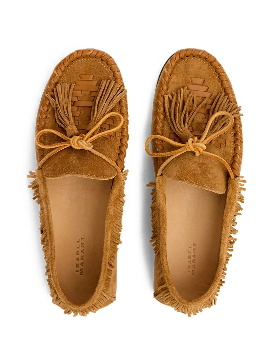 Mocasini Isabel Marant maro din piele intoarsa 'Fitza' - Img 6