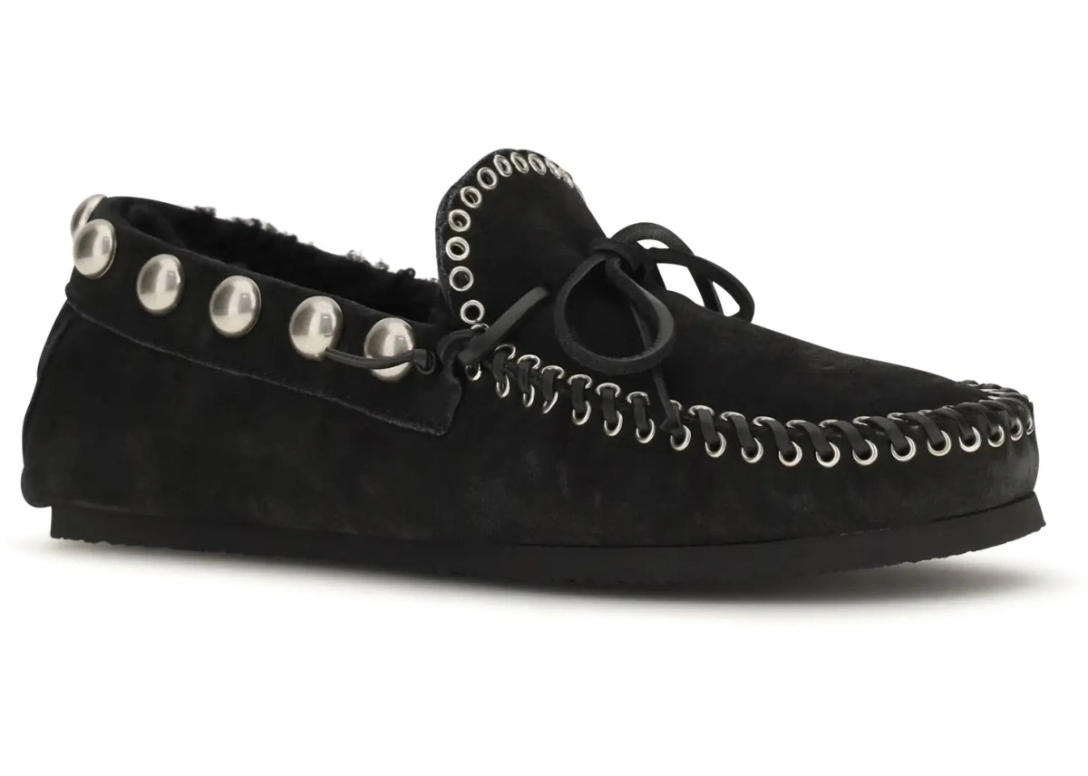 Mocasini Isabel Marant negri din piele intoarsa - Img 2