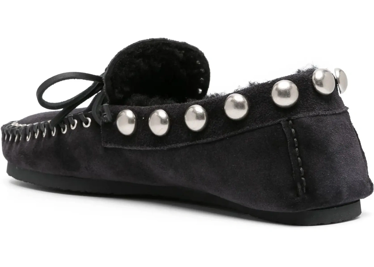 Mocasini Isabel Marant negri din piele intoarsa - Img 6