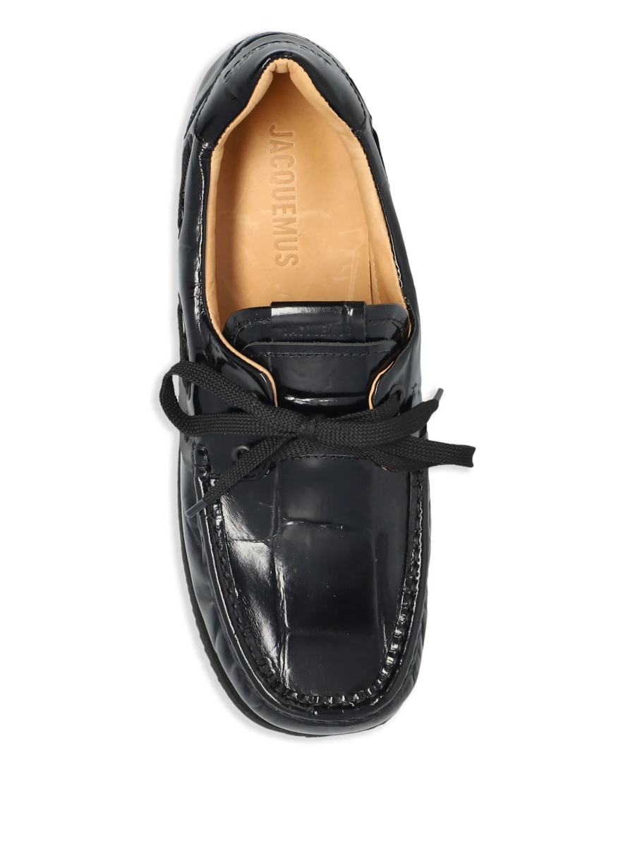 Mocasini JACQUEMUS negri din piele - Img 4