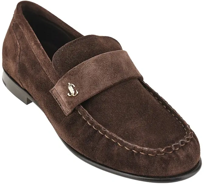 Mocasini Jimmy Choo maro din piele intoarsa 'Ellis' - Img 2
