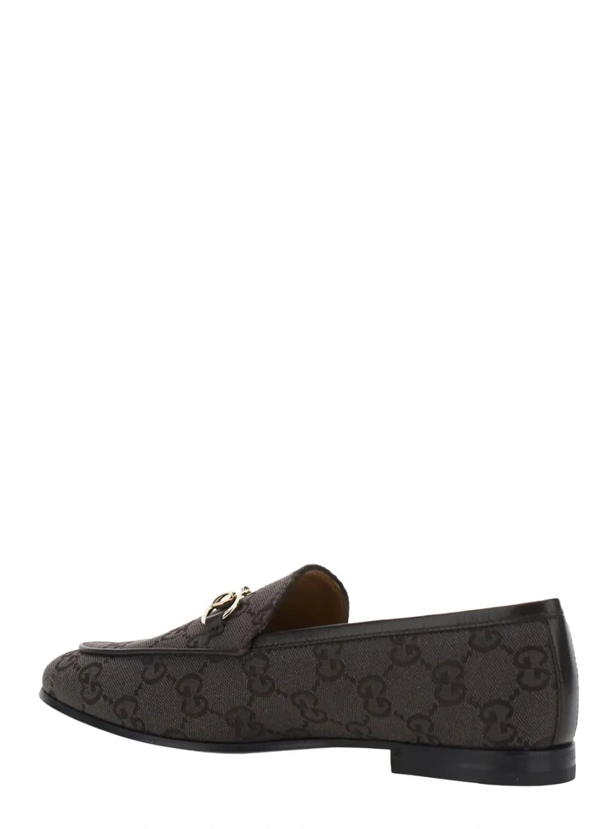 Mocasini 'Jordan' Brown Loafers with Horsebit on the Front in GG Canvas for Women - Img 3