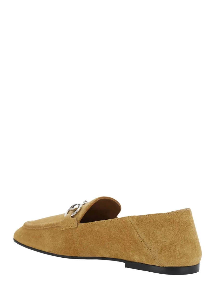 Mocasini 'Pierre' Beige loafers with Horsebit plaque on the front in suede for women - Img 3