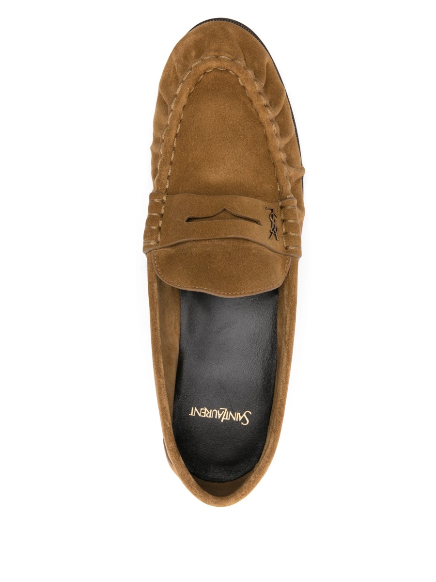 Mocasini Saint Laurent maro din piele intoarsa - Img 4