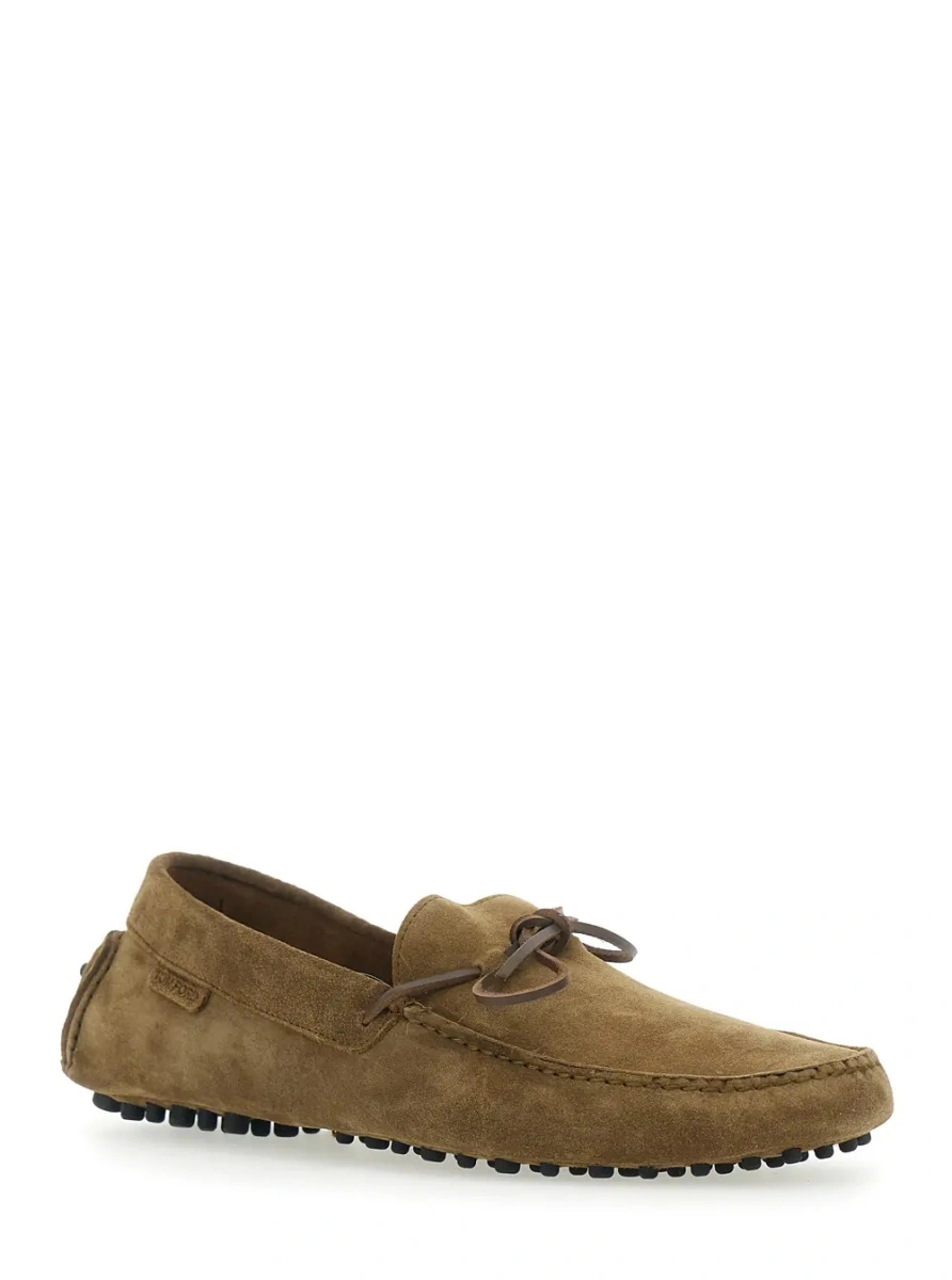 Mocasini Tom Ford maro din piele intoarsa - Img 2