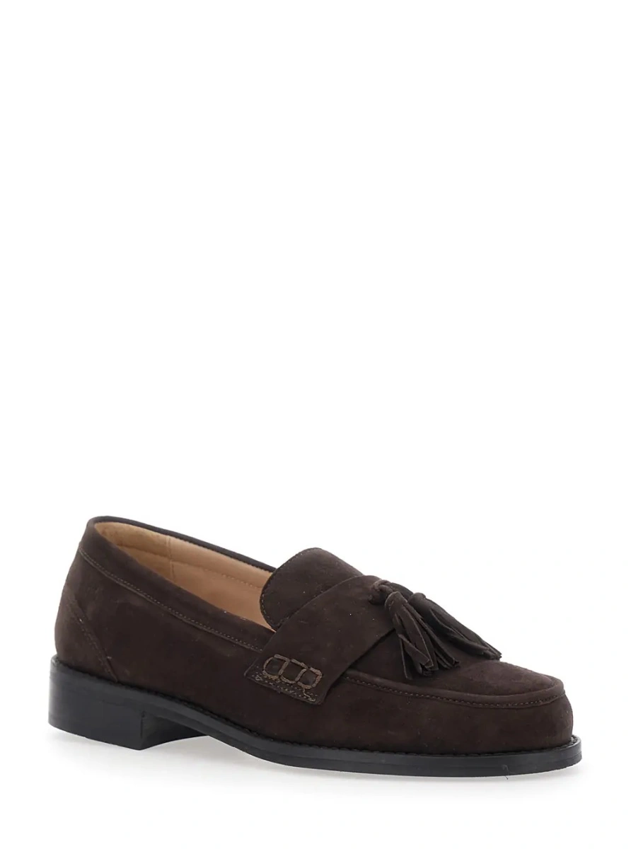 Mocasini TWINSET maro din piele intoarsa - Img 2