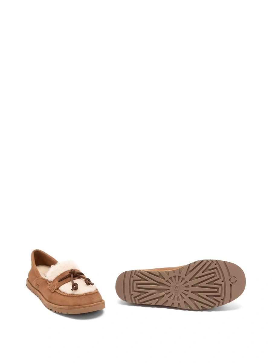 Mocasini 'Zora' Brown Loafers with fur details and front strap in suede for women - Img 7