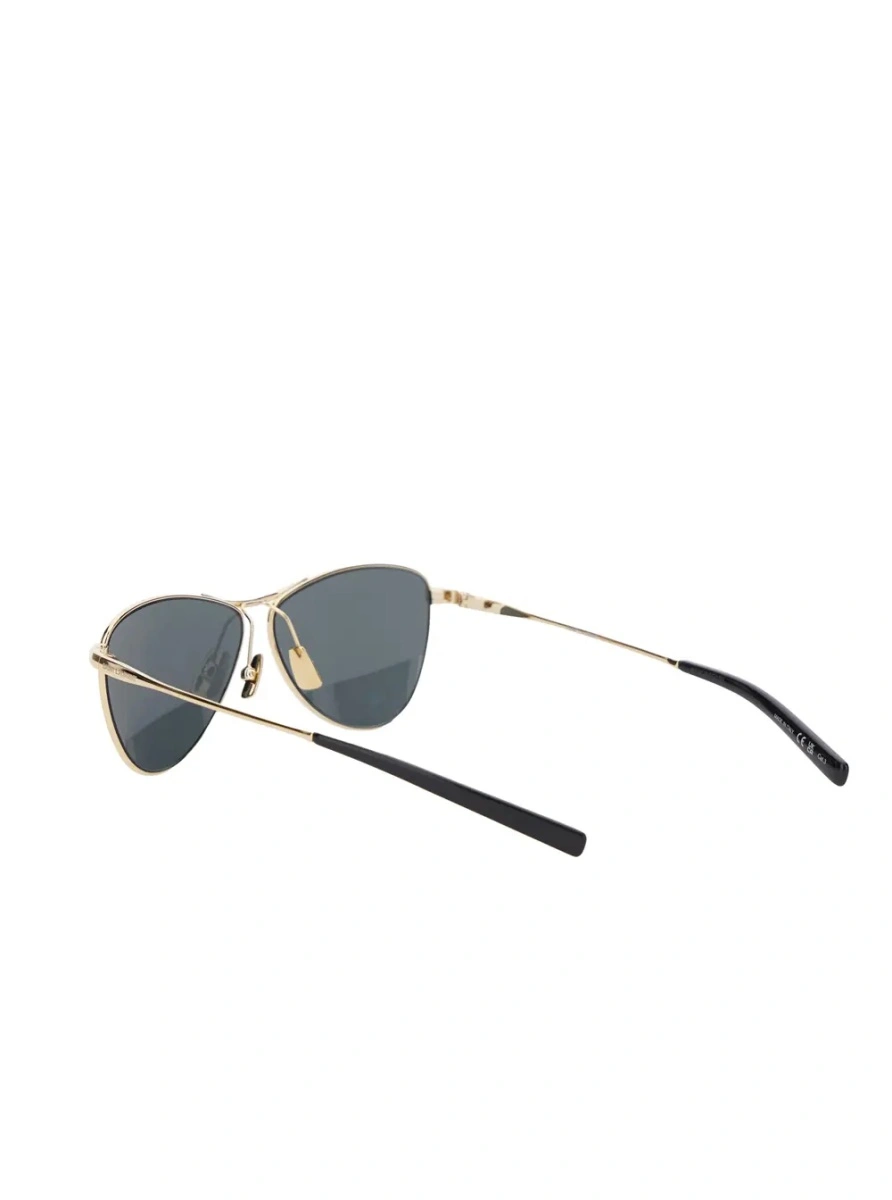 Ochelari de soare Saint Laurent aurii din metal - Img 2