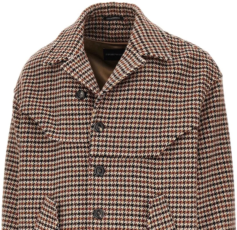 Paltoane Knitted caban with houndstooth motif - Img 2
