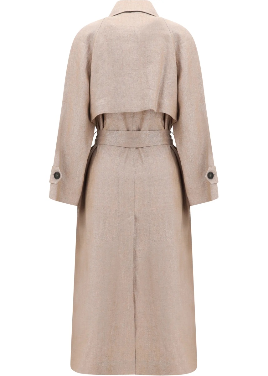 Paltoane Linen Trench coat with lurex - Img 2