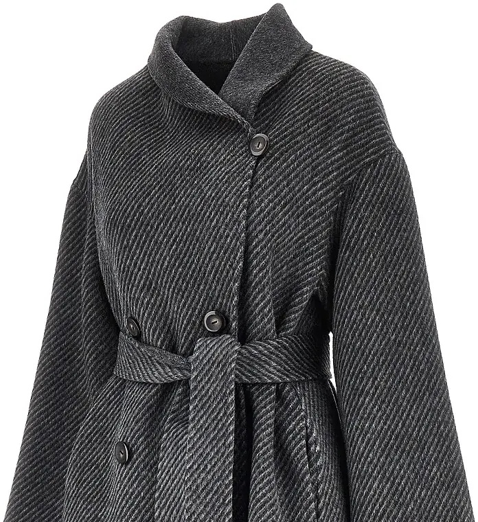 Paltoane Reversible double-breasted coat with belt - Img 4