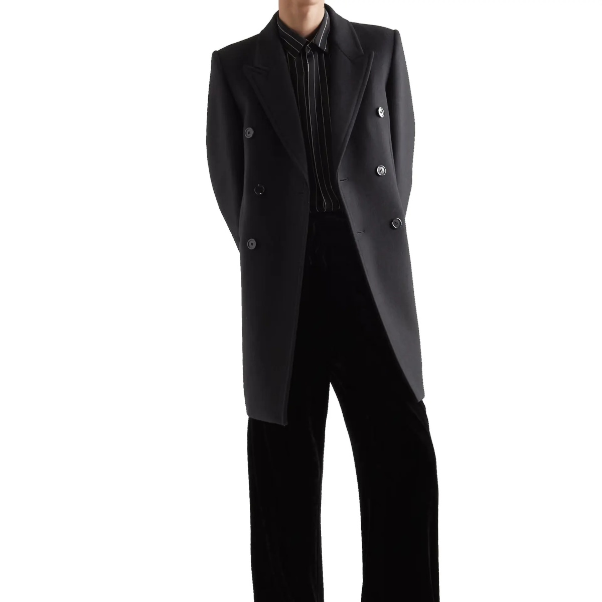 Paltoane Saint Laurent Double-Breasted Wool Coat - Img 2