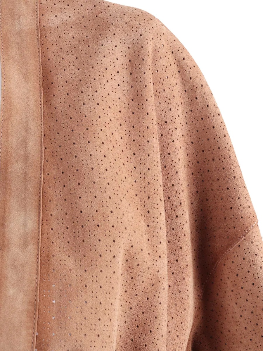 Paltoane WOMAN GOAT SUEDE LEATHER COAT - Img 3