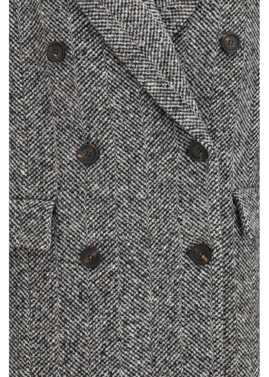 Palton Brunello Cucinelli multicolor din lana si alpaca - Img 3